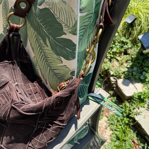 SALE - Vintage Ltd Edition Coach Suede Leather Mosaic Patchwork Duffle 10409 - Picture 9 of 13